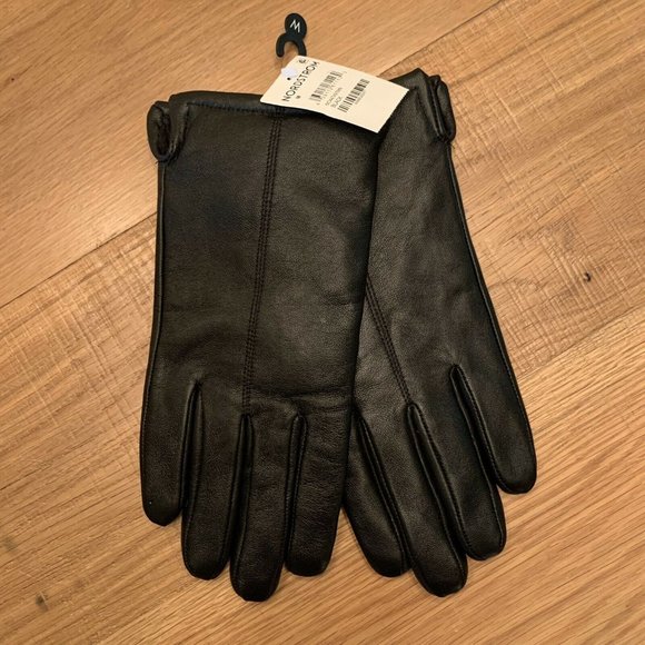 Nordstrom Men's Shop Black Leather Dress Gloves - Picture 1 of 4